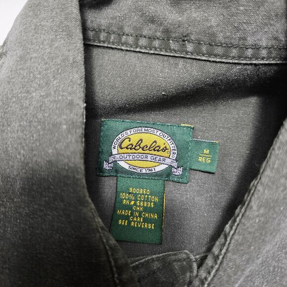 Vintage Cabelas Hunting Shooting Jacket Men Size Medium Military Green Pockets - Picture 7 of 7